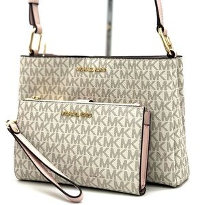 Michael Kors Trisha MD Triple Compartment Xbody Bag & Double Zip Wallet Set